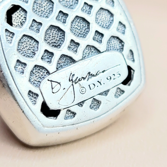 David Yurman Albion 17mm Black Onyx Diamond Pendant Enhancer - Picture 7 of 8